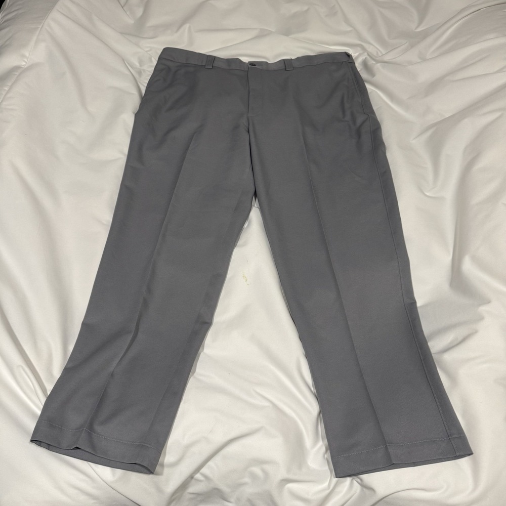 Oak Hill Dress Pants Mens 46x32 Gray Pleated Premium Relaxed Fit Big Tall - Picture 3 of 6